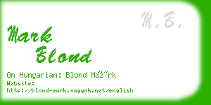 mark blond business card